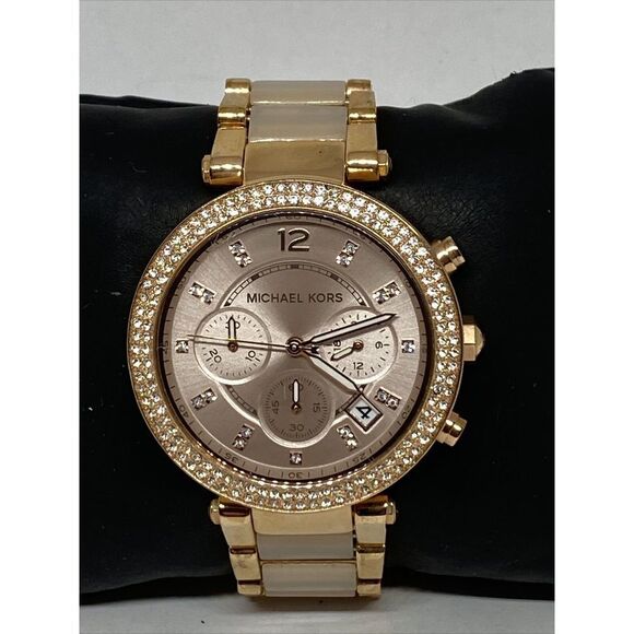 Michael Kors Parker MK5896 Womens Stainless Steel Analog Dial Quartz Watch JK488 - Picture 1 of 12